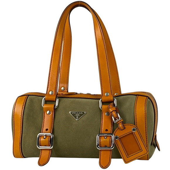 Prada handbag Khaki Green suede green beige orange - Picture 1 of 7